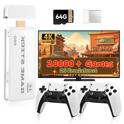 2025 Upgraded Retro Gaming Console Stick Pro, Gitcover Video Games Console with 4K HDMI, Built-in 23...