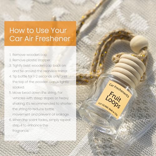 Image of Hanging Car Air Freshener, Long Lasting Scent, Cute Air Fresheners for Women, 2 Pack Non-Toxic Essential Oil Diffuser, Made in USA
