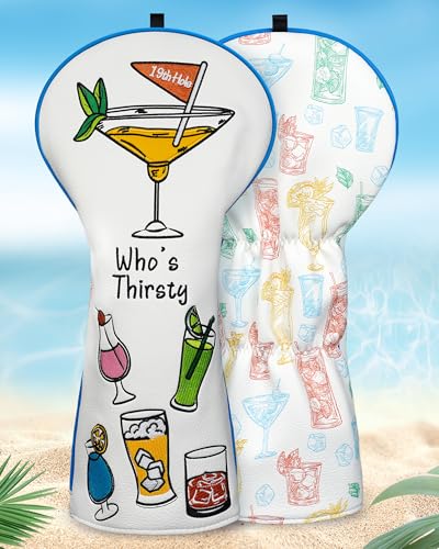 Big Teeth19th Hole Driver Headcover, Drink-Themed Womens Golf Club Covers, Funny Golf Club Covers for Women White Golf Gifts (Driver) - image 1
