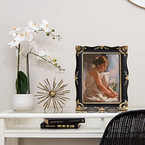 Kilarero 8X10 Inch Vintage Picture Frame, Elegant Antique Photo Frames With Glass Front, Tabletop Wall Hanging, Gift Ideas, Vine Pattern, Photo Display (8X10 Inch, Black) #TOP5