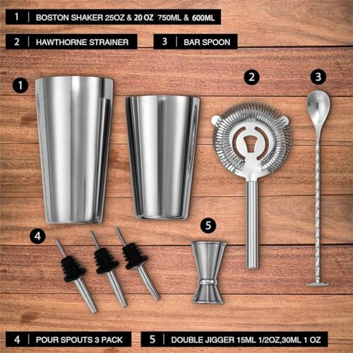 Set de 7 piezas Boston Mixer para bebidas miniatura 4