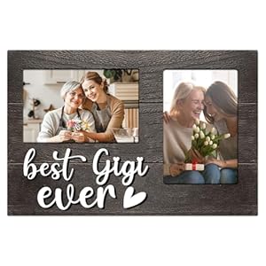 Mothers Day Gigi Gifts Gigi Gift from Grandkids Birthday Gifts for Gigi 3D Photo Frame Hold 4×6 Inches Two Photos Great Gigi Gifts Picture Frame Present for Grandparents Day