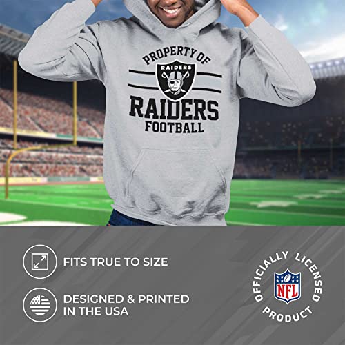 Team Fan Apparel NFL Adult Property Of Hooded Sweatshirt - Cotton & Polyester - Stay Warm & Represent Your Team in Style (Las Vegas Raiders - Sport Gray, Large) - Image 5
