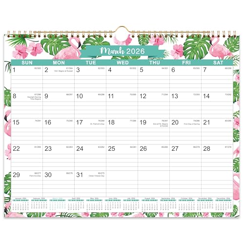 Calendario 2023-2024 – Calendario de pared 2023-2024 de julio de 2023 a diciembre de 2024 con fechas julianas, 15 x 11.5 pulgadas, encuadernación de dos cables, bloques rayados perfectos para