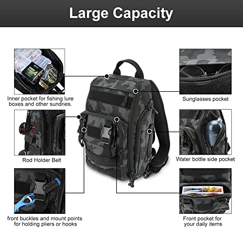 Angeltasche, Angelgerät Tasche Wasserdichter Angelgerät Rucksack zur Aufbewahrung und Organisation von Angelzubehör und… – Bild 5