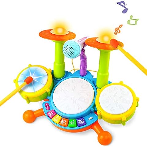 Kids Drum Kit - Toy for 1 Year Old Girls Drum Set Baby Musical Instruments Gifts for Boys Girls Toddlers Nursery Rhymes Electronic for Children Kid Boys Girls 1 2 3 Year Olds Cover