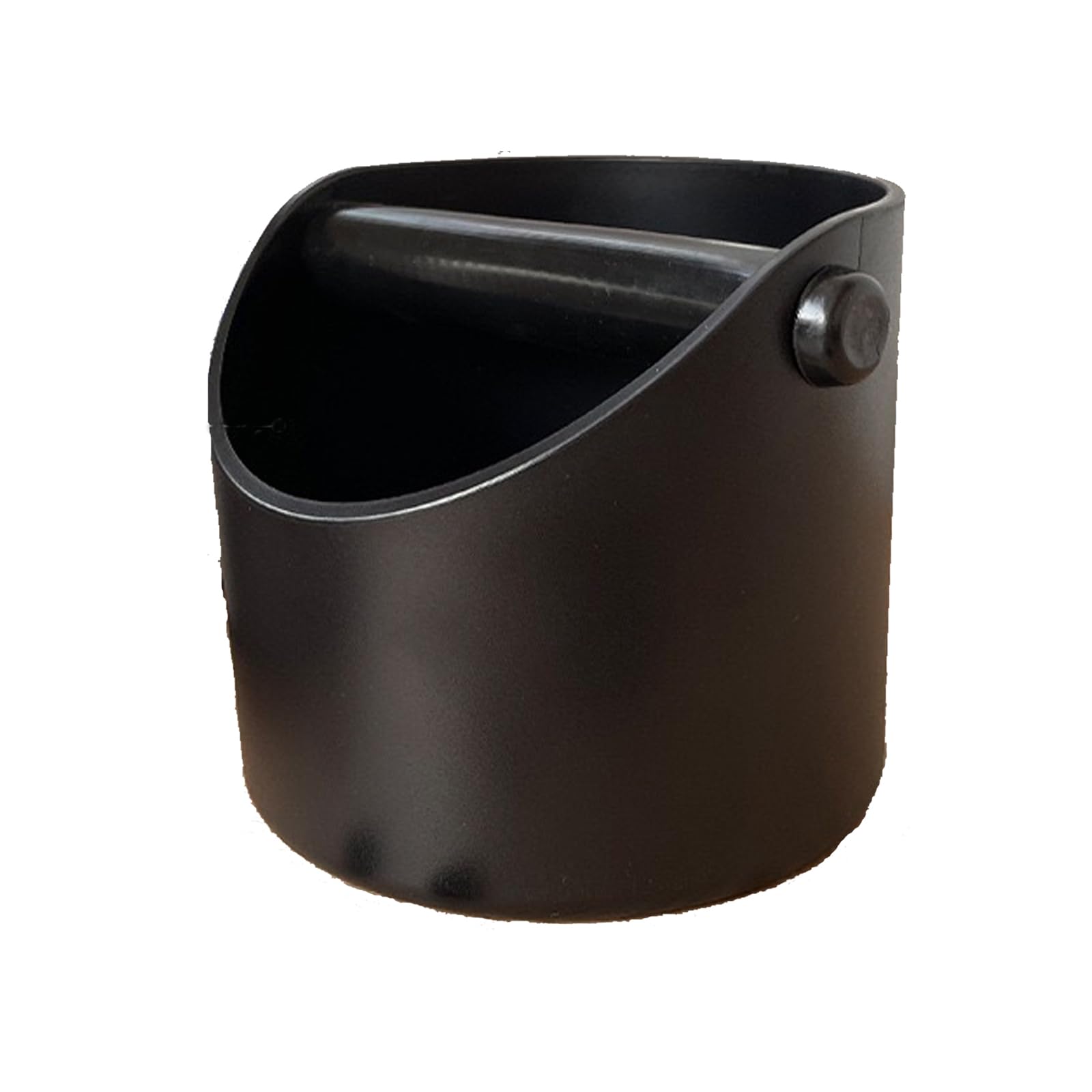 Coffee Knock Box, Coffee Grounds Container, Espresso Grounds Bin Knock Box, Barista Coffee Grind Bin Knock Out Box with Removable Metal Knock Bar and Non-Slip Base (Round)