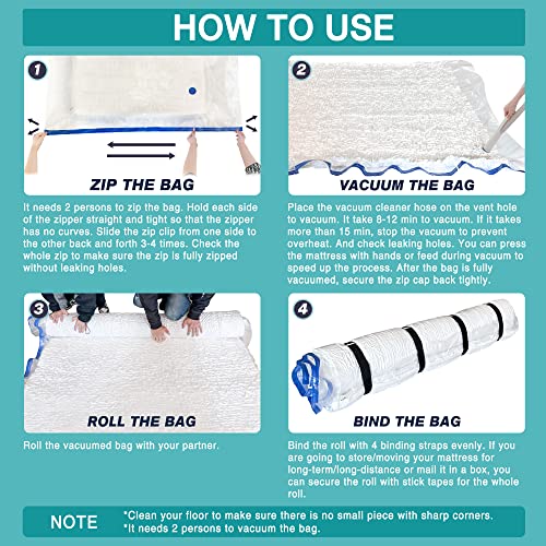 Asatdd MB-Q-1P Queen/Full Mattress Vacuum Bag For Moving And Storage, Memory Foam Latex Mattress Storage Bags Full Queen Size thumb #4