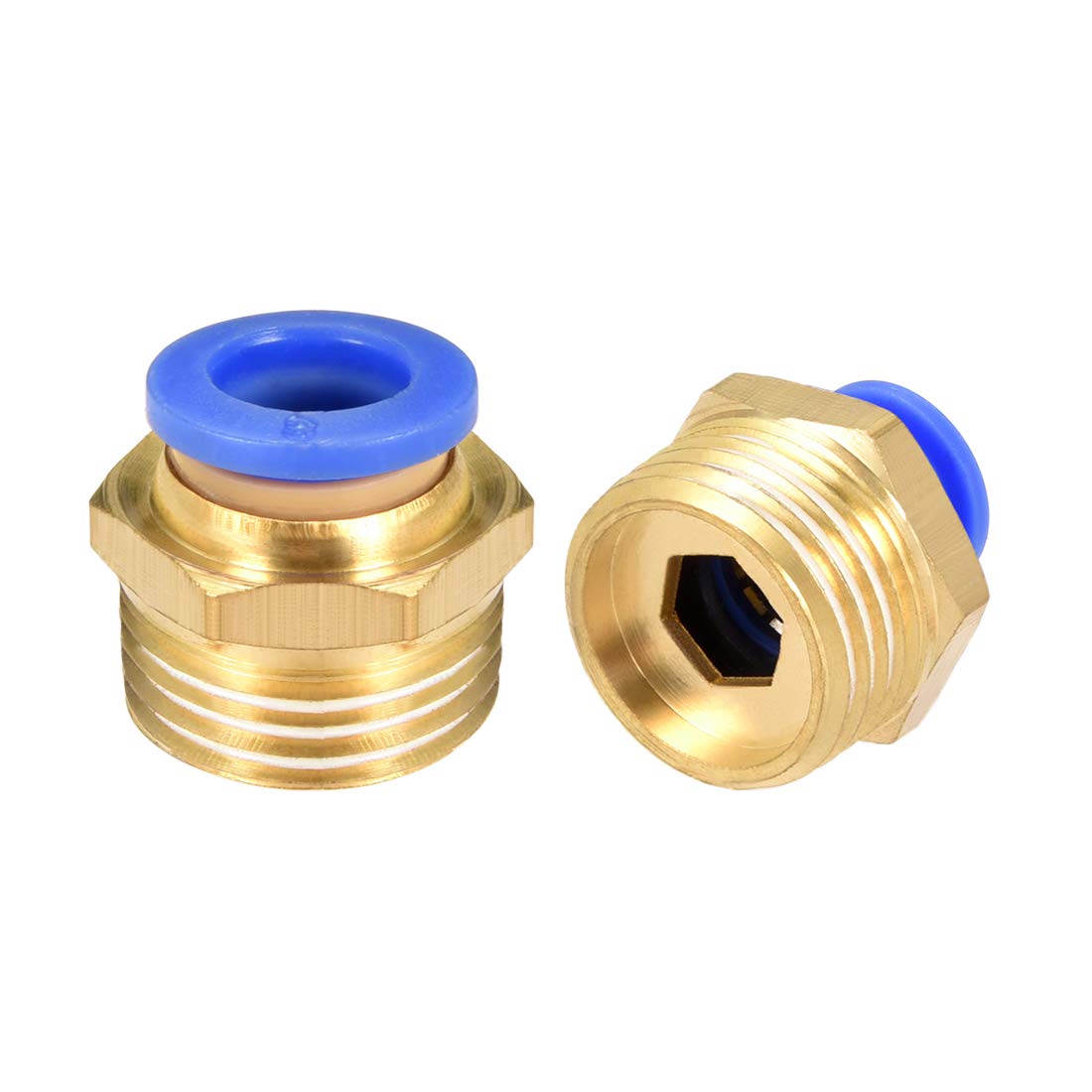 sourcing map Straight Pneumatic Push to Quick Connect Fittings G1/2 Male x 8mm Tube OD 2pcs