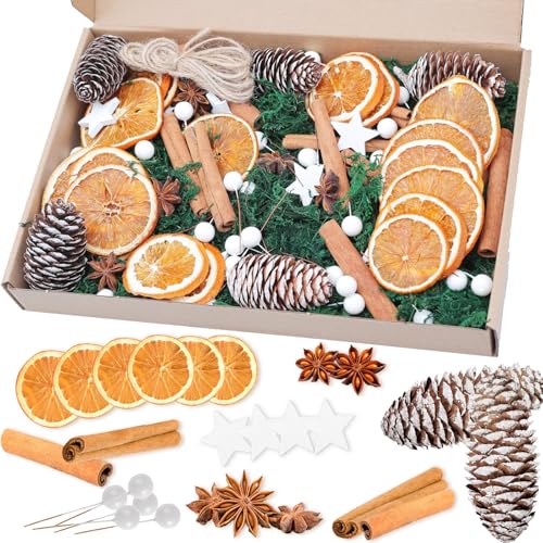 107 Stück Natur Dekoration Weihnachtsdeko Adventskranz, Potpourri...
