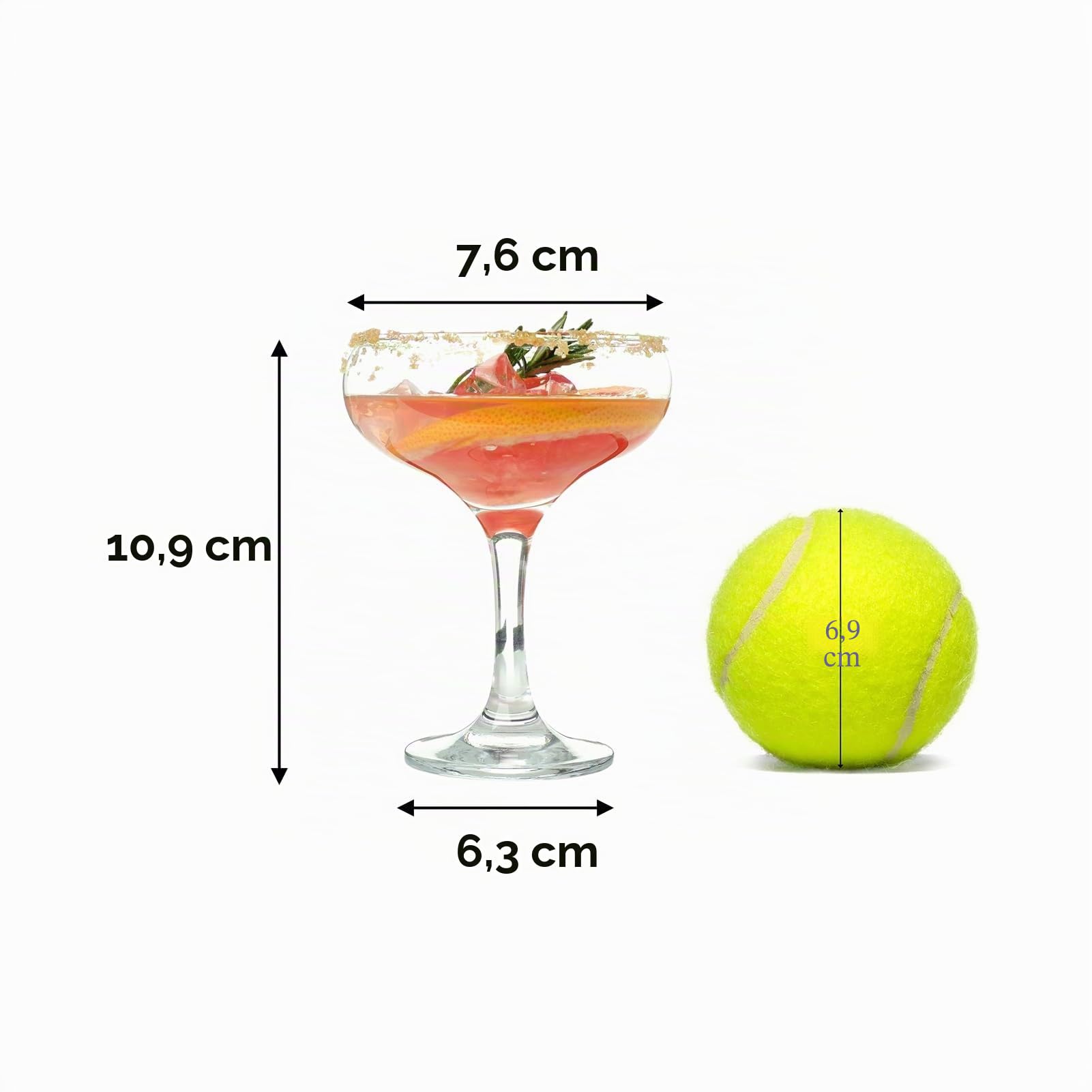 Super Margarita Daiquiri Manhattan Martini-Glas-Set, klassische Mini-Martini-Gläser, 142 ml Fassungsvermögen, perfekt für Zuhause, Bar, Partys und Unterhaltung, 6-teilig