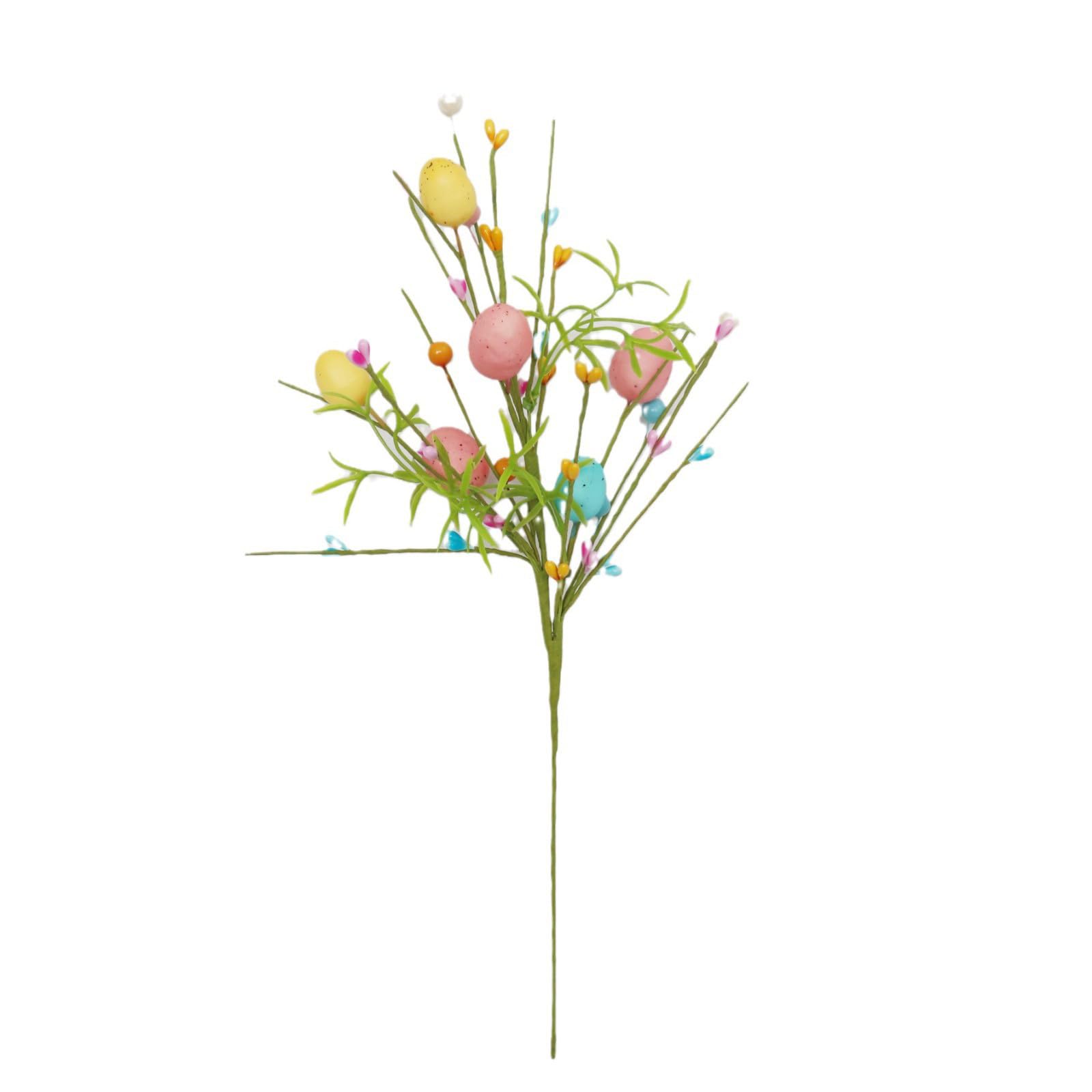 sodeber Artificial Branches with Colorful Eggs and Berries Flower Arrangement for Home Decoration Wedding Flower Arrangements Holiday Party Supplies