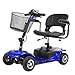 Produktbild E Scooter Senioren Falbar,e Rollstuhl Faltbar Leicht Elektrofahrzeug Quad,elektroroller Für Behinderte 100kg,elektroscooter Mit Strassenzulassung Elektromobile Für Senioren 6 Km/h Elektromobil,Blue