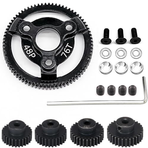 48P 72T Hardened Steel Spur Gear with 27T 28T 29T 30T Pinions, 3.175mm Bore