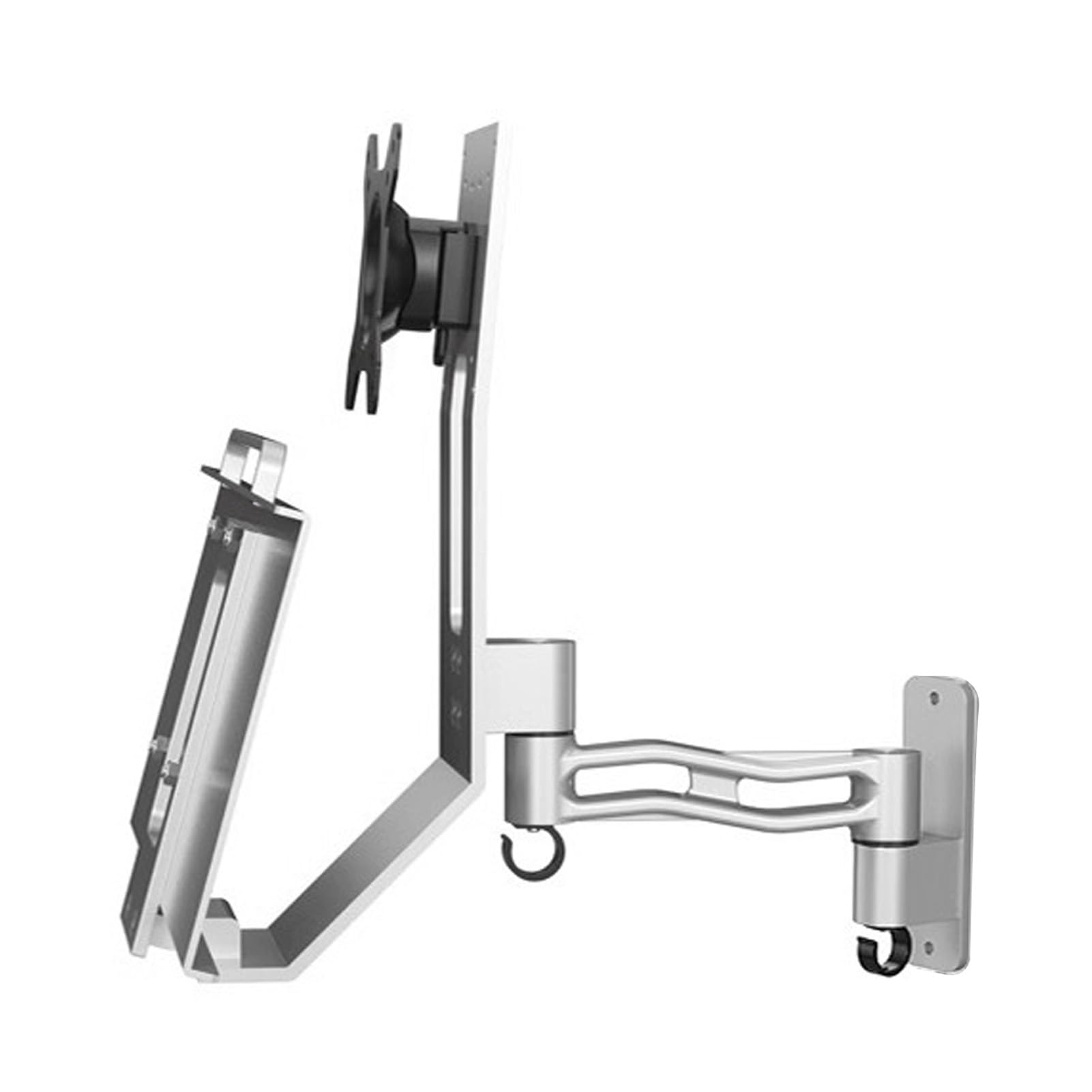 ViaGasaFamido Uchwyt na klawiaturę do Wyświetlacza, Oszczędzający Miejsce, Regulowany, Zintegrowany Uchwyt do Ekranu ze Stopu Aluminium z półką na klawiaturę do Użytku w Małym Biurze