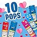 Push Pop Valentine's Candy Variety Pack, 10 Ct Lollipops Individually Wrapped in Fruity Flavors, Bulk Individually Wrapped Hard Candy, Birthday Party Favors, Valentine's Gifts, Goodie Bags for Kids