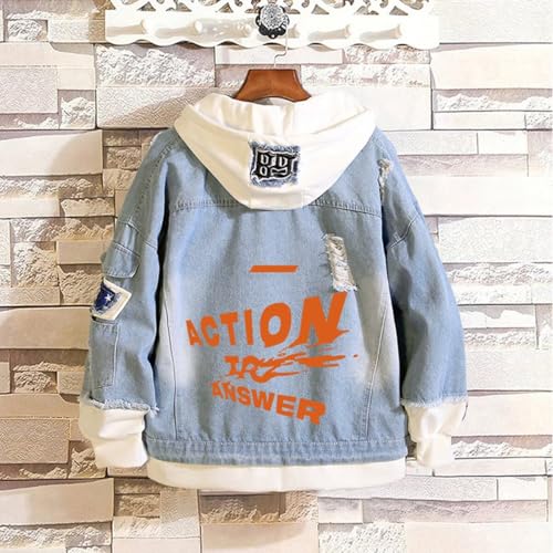 Image of KPOP Skz Hoodie Denim Jacket Jean Coat Hoodies for Women Men