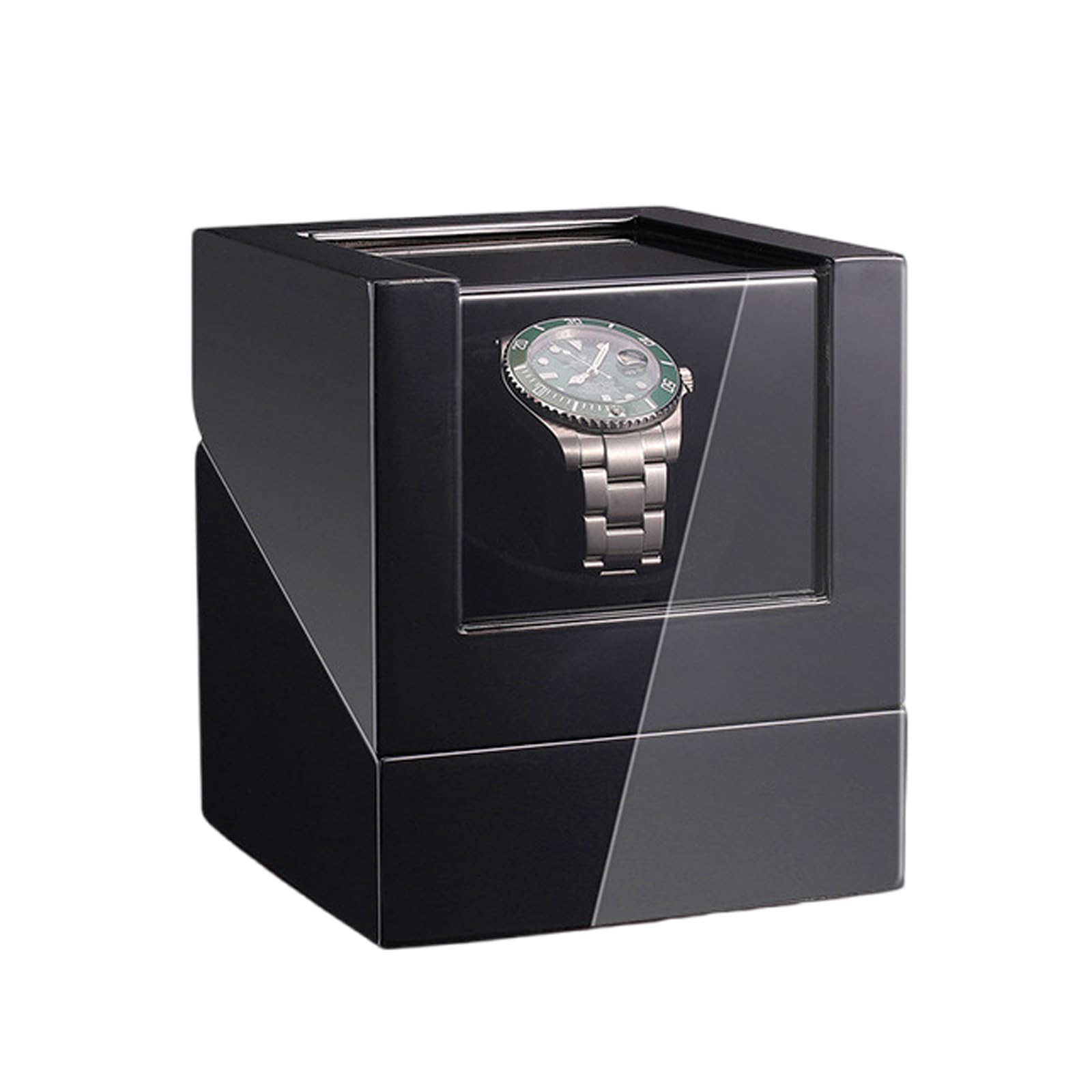 Machtiging Black Watch Winder,Single Watch Winders,Automatic Watch Winder,Automatic Watch Winder Box With Quiet Motor,Single Automatic Watch Winder,With Quiet Motor,For 1 Watches With Quiet Motor