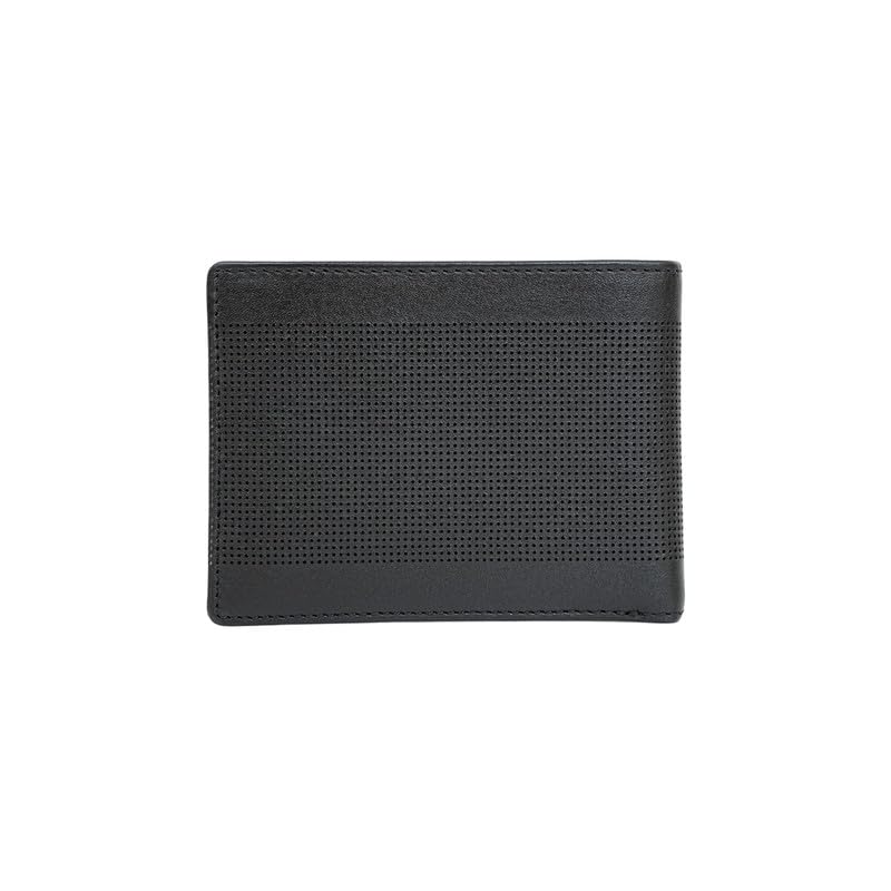 Image of Tommy Hilfiger Men's Benin Slimfold Wallet - Brown| Laser-Etched Leather | Ultra-Slim Design| Purse for Men | Ideal for Gifting