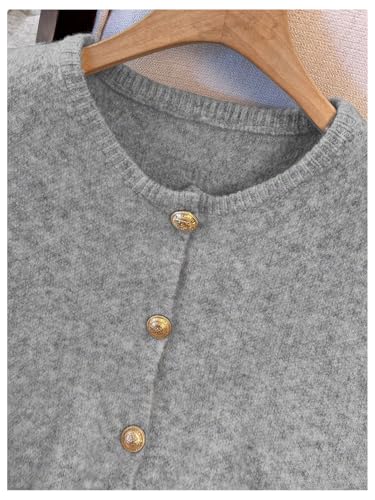 Image of RoseSeek Women's Button Down Sweater Vest Sleeveless Crewneck Knit Outerwear Old Money Knitwear