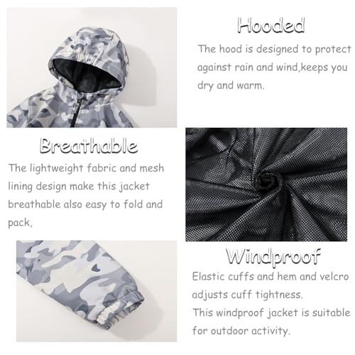 Image of SNOW DREAMS Boys Waterproof Rain Jacket Windbreaker Lightweight Coat Kids Raincoat Outerwear