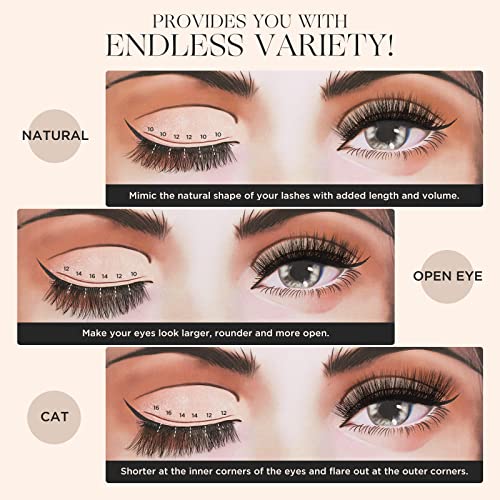LASHVIEW 144 Pieces Cluster Lashes, DIY Cluster Eyelash Extensions, Mega Volume, Reusable, Individual Lashes, Clusters - Image 4