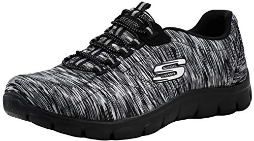 Skechers Women's Empire Game On Fashion Sneaker, Black Charcoal, 7.5 M US