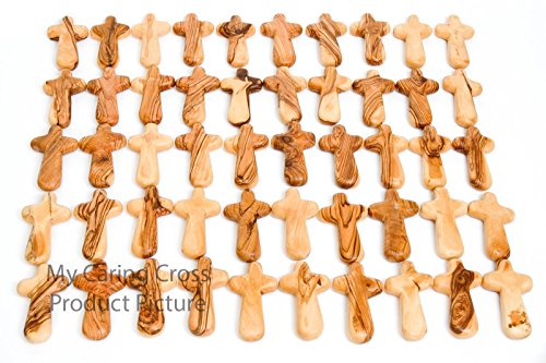 One Olive Wood Holding Cross comes with Velvet Bag & Certificate - Thumbnail 7
