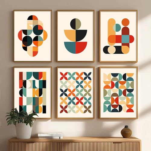 Image of kotart Boho pattern Theme Digital Wall Art Prints for Living Room Bedroom Office Room Decor - Painting for Wall Decoration - (Pack of 6 Multicolor) (10x13 inch, I)