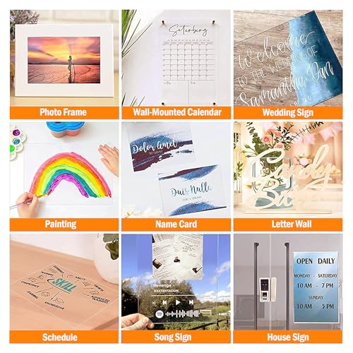 Image of Goelite Acrylic Glass Sheet 6 X 4 Inch, Transparent Clear Sheets for Painting, and Other Purpose (Pack of 4, 3mm)