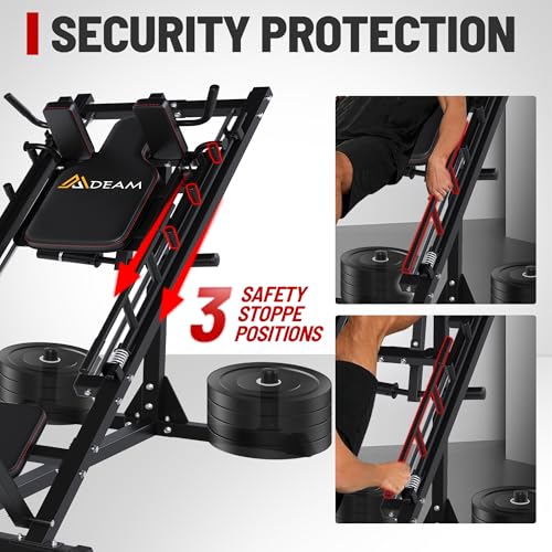 Mdeam Leg Press Hack Squat Machine,Leg Press Machine with Linear Bearing 45-Degree Hack Squat Machine for Gym Home Lower Body Strength Training for Quads, Hamstring, Glutes, Calves