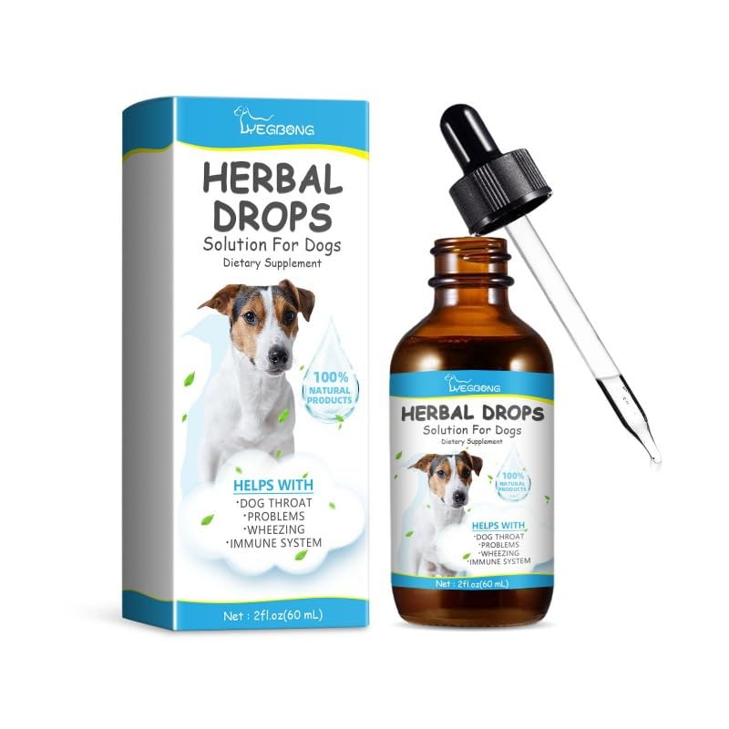 Pet Cough Drop Herbal Cough Soothing Relief Reduce Throat Discomfort Sneezing Treatment Strengthen Immunity Dog Calming Medicine (60ml)
