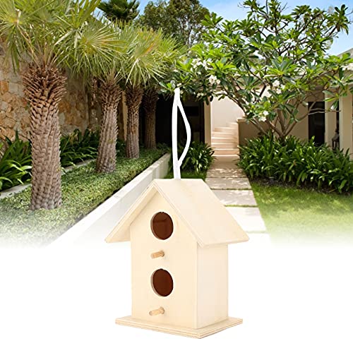Image of GLOGLOW Bird Nest, Wooden Windproof Cave Hanging Parrot House House for Pet Parrot Budgie Parakeet Cockatoo Canary Finch Dove