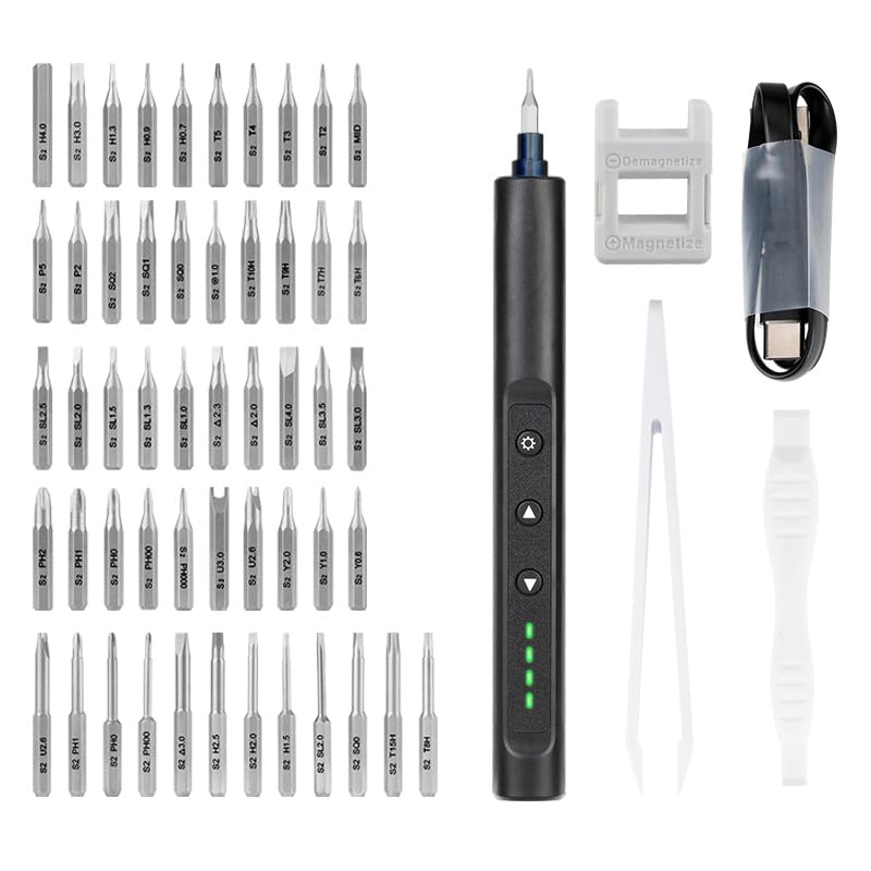 3.7V Electric Screwdriver, Mini Precision Screwdriver Set, 56 Magnetic Bits, Magnetic Storage, 5/32‘’Hex - Image 2