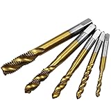 ZYNCUE High-Speed Steel Spiral Point Hand Tap Set,/M4/M5/M6/M8 Metric Thread Taps Metal,Wood,Aluminum,for Stainless Steel