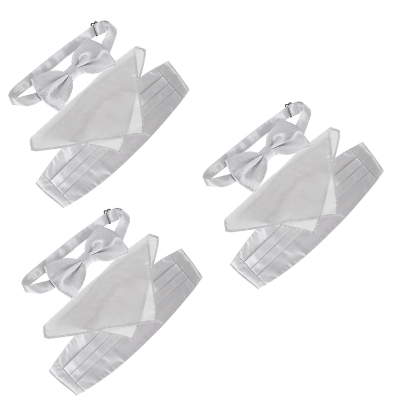 GALPADA 3sets Cravatte Farfalla e Cummerbund Per Uomini Kit Elegante Con Fazzoletto Da Taschino Accessori Per Matrimonio e Occasioni Formali Seta Sintetica