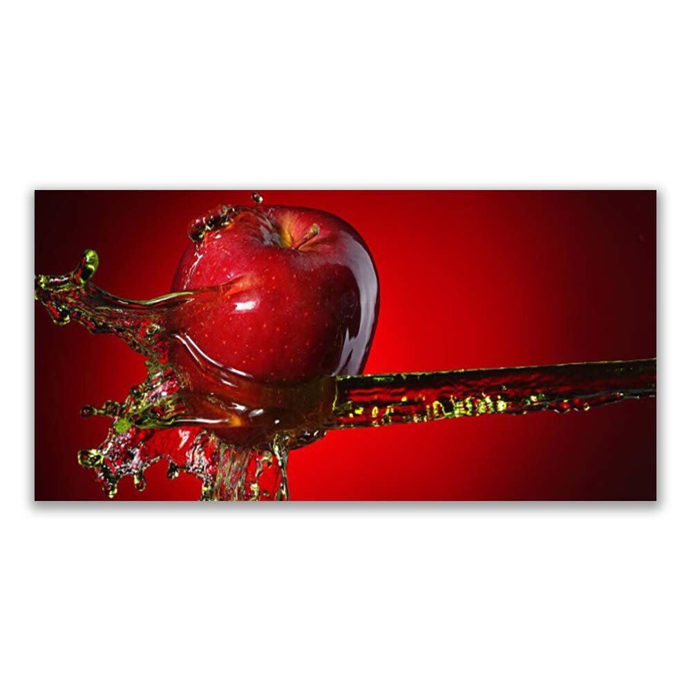 Tulup Impression sur Verre Trempé 120x60cm - Plastique Imprimés Tableau Décoration Déco Mural Moderne Design - Cuisine Apple Eau