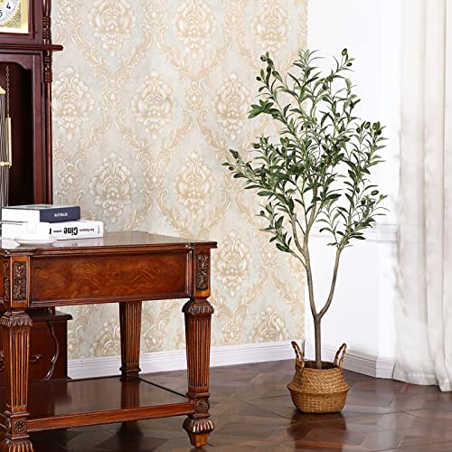 Oakred Artificial Olive Tree,4Ft Tall Fake Plant Faux Olive Plants For Indoor,Natural Fake Tree,Artificial Silk Plants For Office Home Living Room Floor Patio Greening Porch Decor,Set Of 1 #TOP2