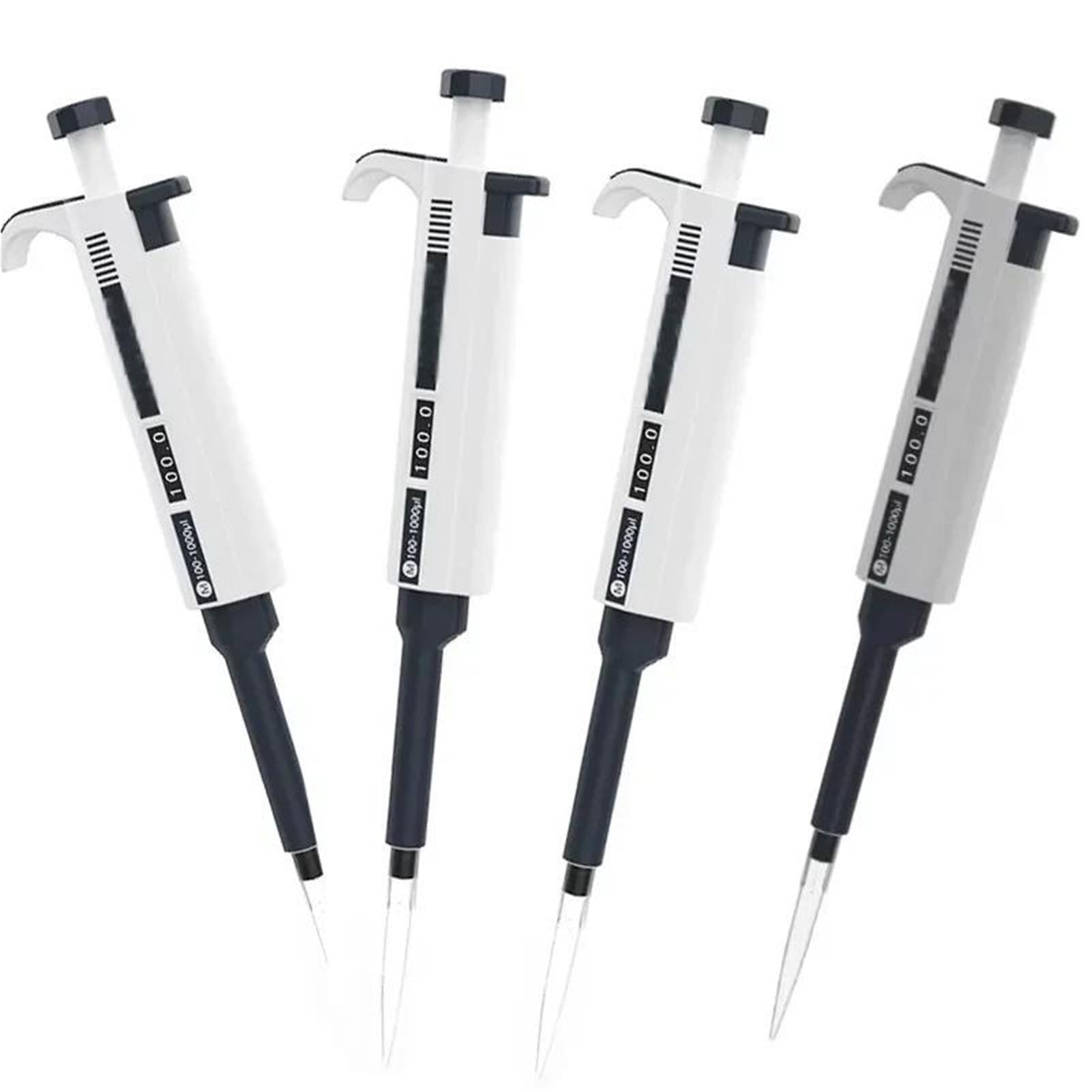 4 pipetas de laboratorio, micropipetas un solo canal, manuales y ajustables, pistola digital,Micropipetas(2-20ul)