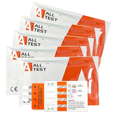 ALLTEST Rapid Drink Spike Test Kits - Hohe Genauigkeit Datum Vergewaltigungstest-Kits - GHB, Ketamin, Benzos (Roofies/Rohypnol), PCP (Angel Dust) - Test A Drink für Drogen (5)