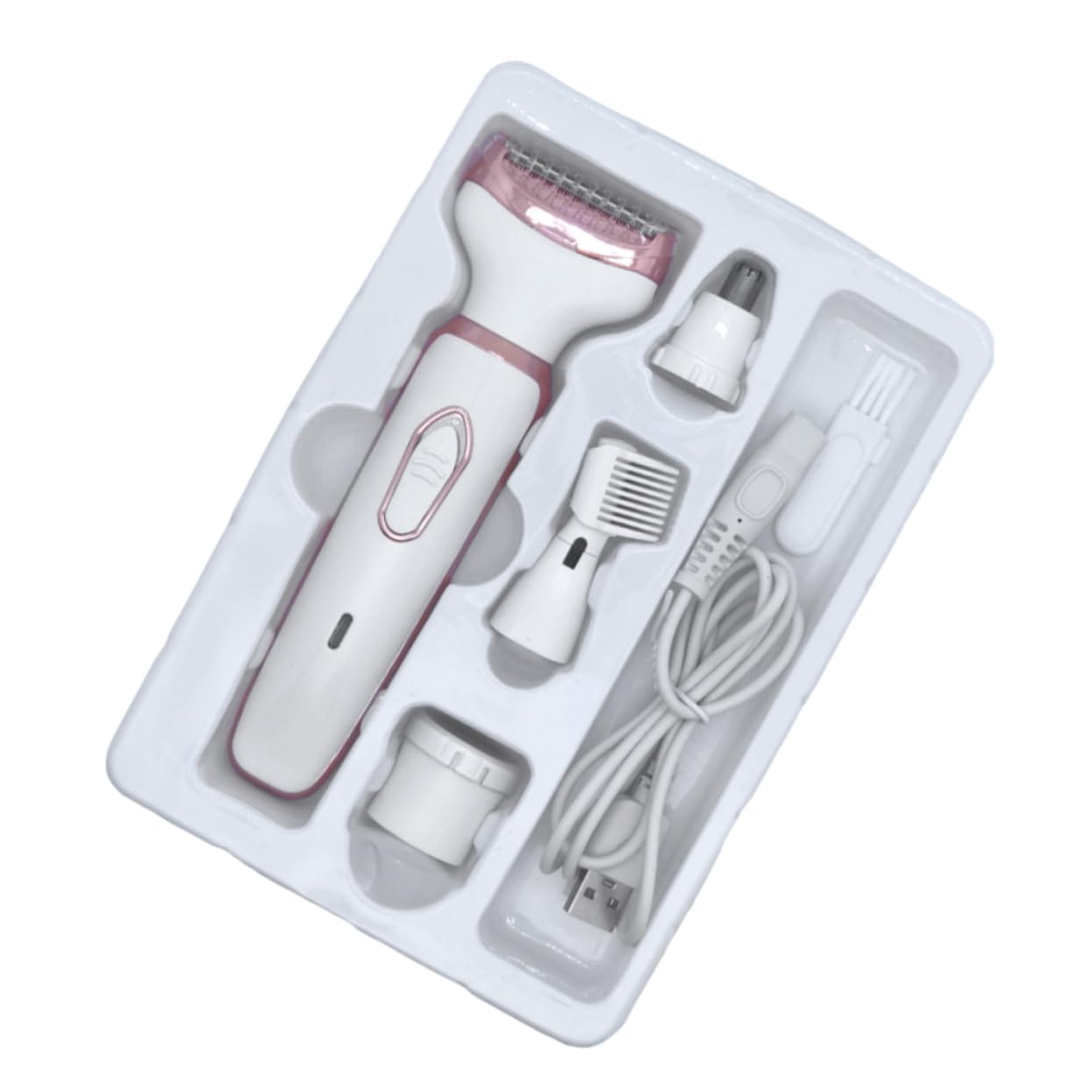 Healeved Rechargeable Ladies Shaver 4-in-1 Nose Hair Removal Eyebrow Trimmer Waterproof Design for Bathing