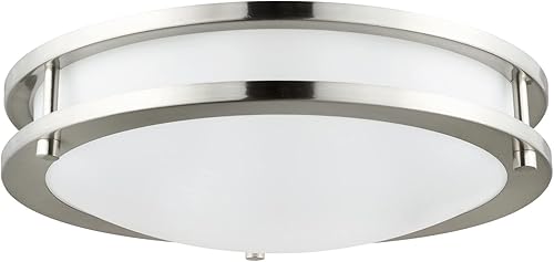 Miniatura 1 de Lámpara de doble anillo de techo de montaje empotrado de 14 pulgadas, 20 W, 27 K30 K35 K40 K50K seleccionable, 1400 lúmenes, regulable, LED,