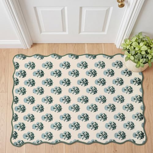 Tapete decorativo vintage azul y blanco 2x3 ft