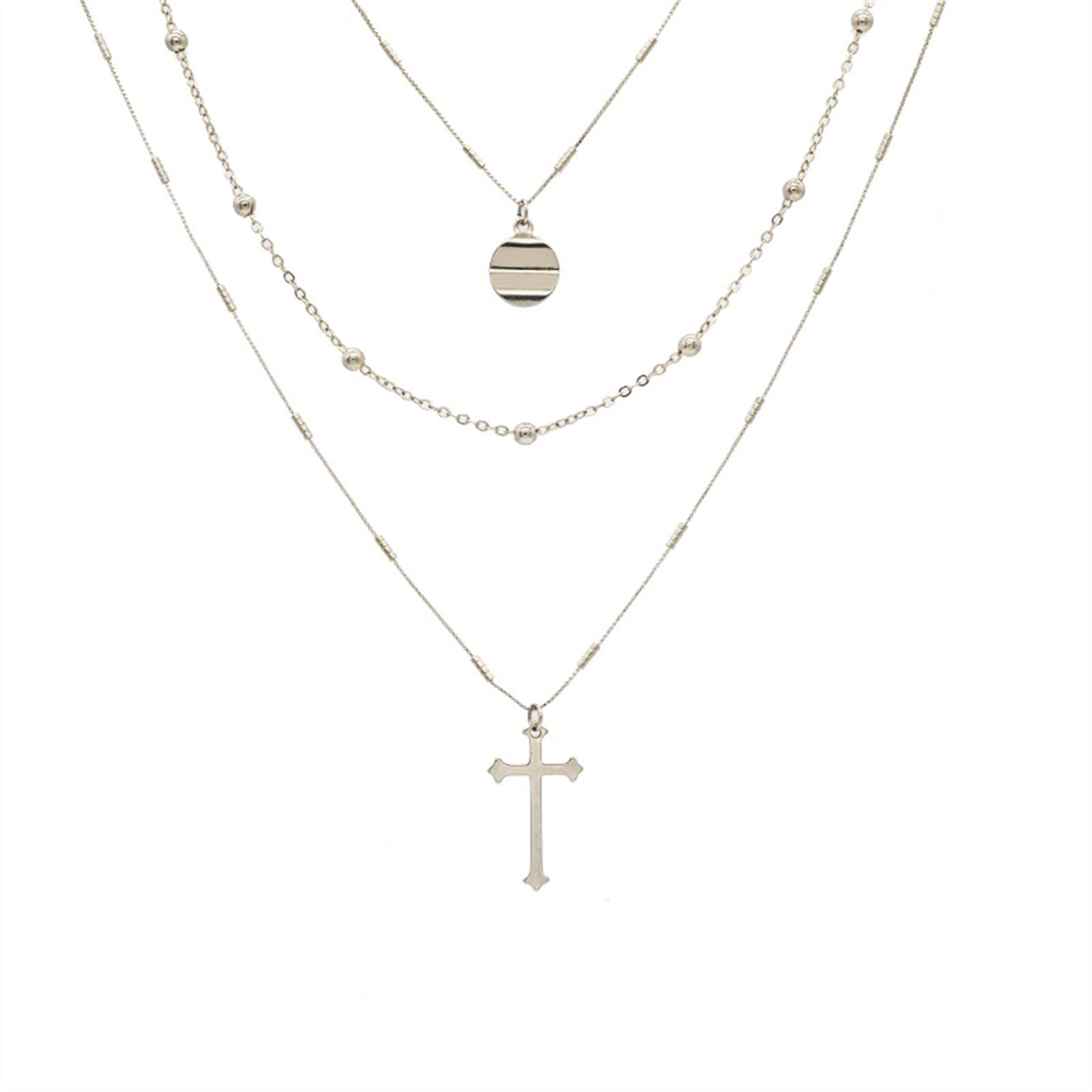 TOMYEUS Collane da Donna Collana a Ciondolo a Ciondolo a più Strato di Moda Versatile Collana Lunga e Sottile Elegante Collana con Pendente