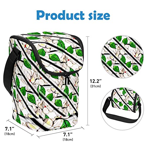 Lonchera para el trabajo unisex con motivos de flores y rayas bolsa porta alimentos moderna 4