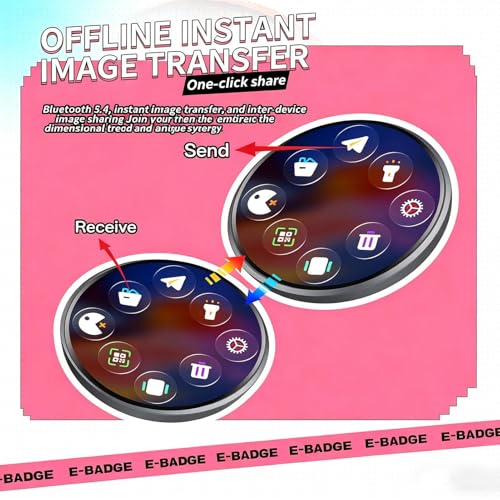Badge Numérique interactif à écran LED tactile pour vêtements et sacs