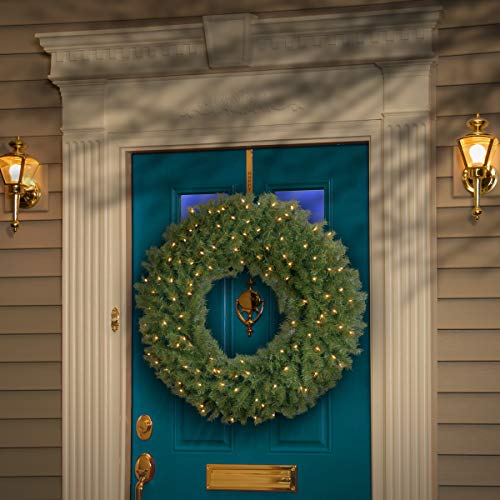 Image of National Tree Company Pre-Lit Artificial Christmas Wreath, Green, Norwood Fir, White Lights, Christmas Collection, 42 Inches