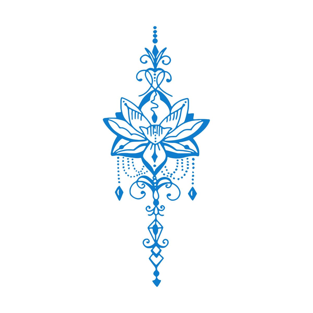 Goozan Stickers4366 Lettering Decals Mandala Lotus Arrow Yoga Studio Lotus 50.4X122.6cm Self Adhesive Blue Size 24