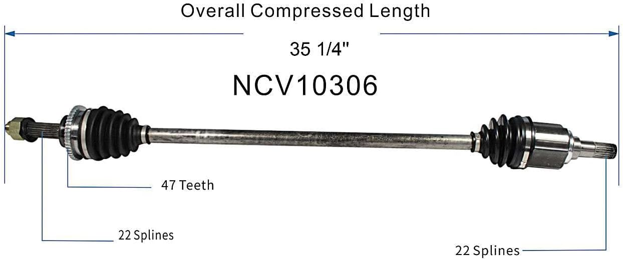 GSP NCV10306 CV Axle Shaft Assembly - Right Front (Passenger Side)