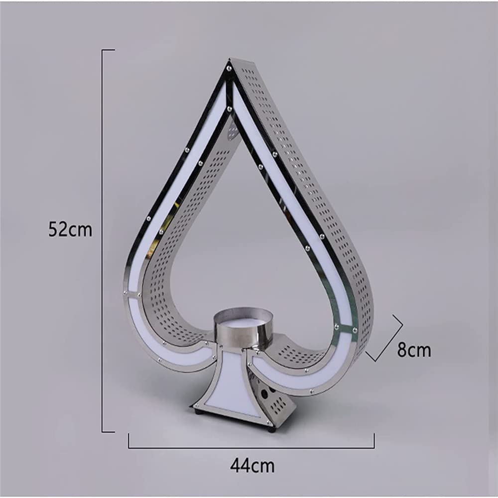 Espositore per bottiglie di liquori illuminato a LED, asso di picche, champagne, bottiglie VIP e stelle filanti per bar, hotel, discoteca, presentatori privati, feste, espositori a LED